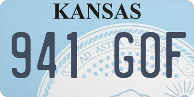 KS license plate 941GOF