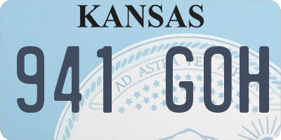 KS license plate 941GOH