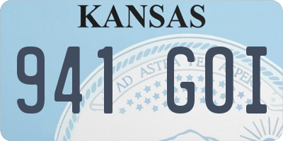KS license plate 941GOI