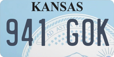 KS license plate 941GOK