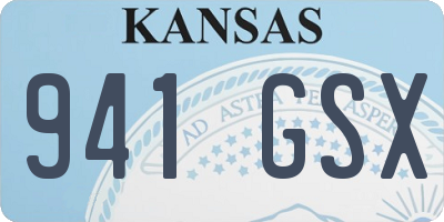 KS license plate 941GSX