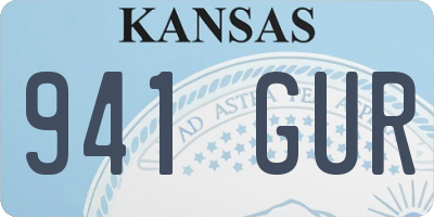 KS license plate 941GUR