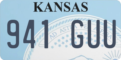 KS license plate 941GUU