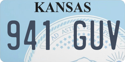 KS license plate 941GUV