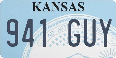 KS license plate 941GUY