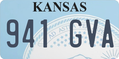KS license plate 941GVA