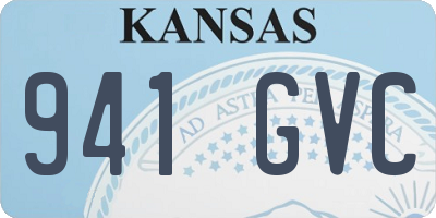 KS license plate 941GVC