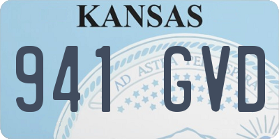 KS license plate 941GVD