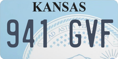 KS license plate 941GVF
