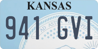 KS license plate 941GVI