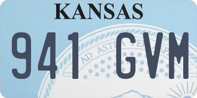 KS license plate 941GVM