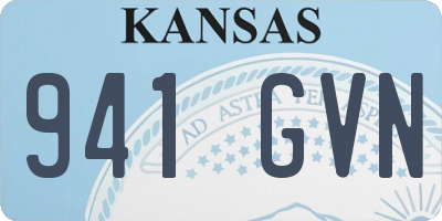 KS license plate 941GVN