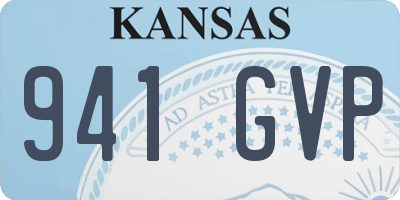KS license plate 941GVP