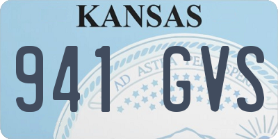 KS license plate 941GVS