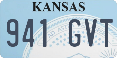 KS license plate 941GVT