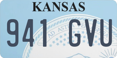 KS license plate 941GVU