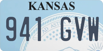 KS license plate 941GVW