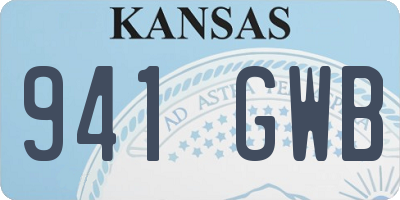 KS license plate 941GWB