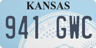 KS license plate 941GWC