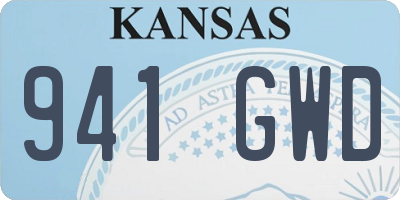 KS license plate 941GWD