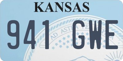 KS license plate 941GWE