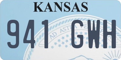 KS license plate 941GWH