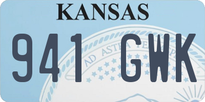 KS license plate 941GWK