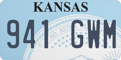 KS license plate 941GWM