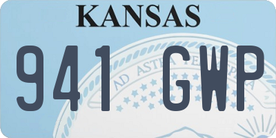 KS license plate 941GWP