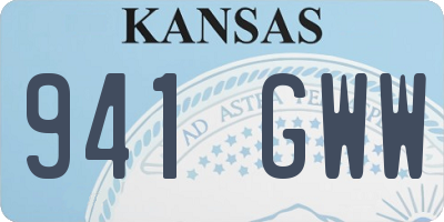 KS license plate 941GWW