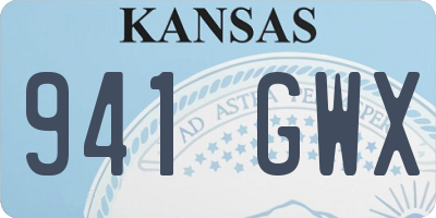 KS license plate 941GWX
