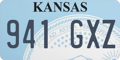 KS license plate 941GXZ