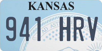 KS license plate 941HRV