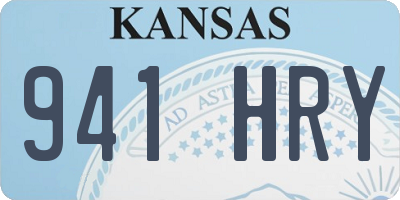 KS license plate 941HRY