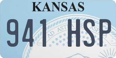KS license plate 941HSP