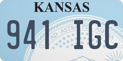 KS license plate 941IGC