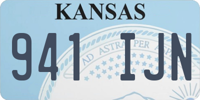 KS license plate 941IJN