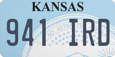 KS license plate 941IRD