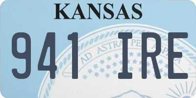 KS license plate 941IRE