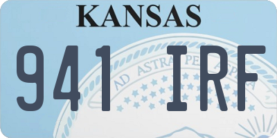KS license plate 941IRF