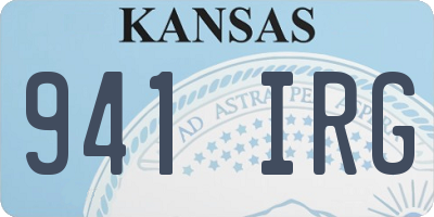 KS license plate 941IRG