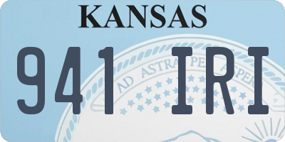 KS license plate 941IRI