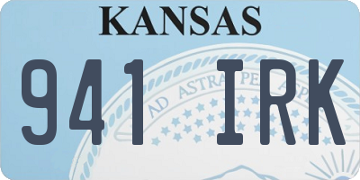 KS license plate 941IRK