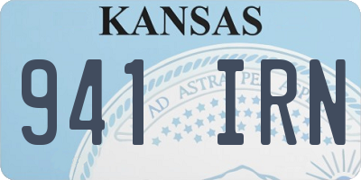 KS license plate 941IRN