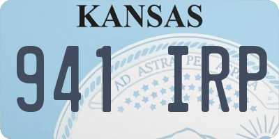 KS license plate 941IRP