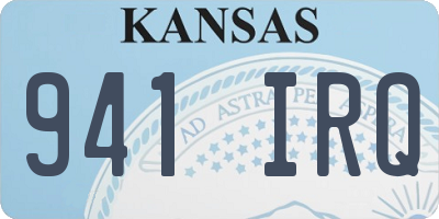 KS license plate 941IRQ