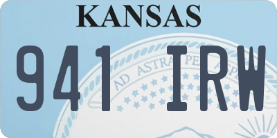 KS license plate 941IRW