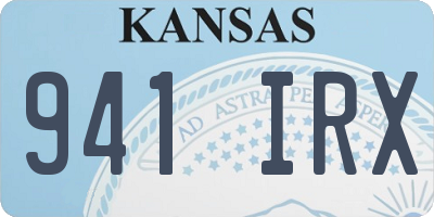 KS license plate 941IRX