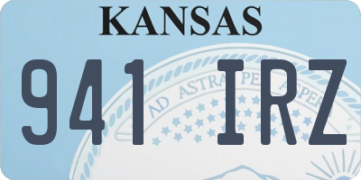 KS license plate 941IRZ