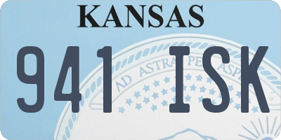 KS license plate 941ISK